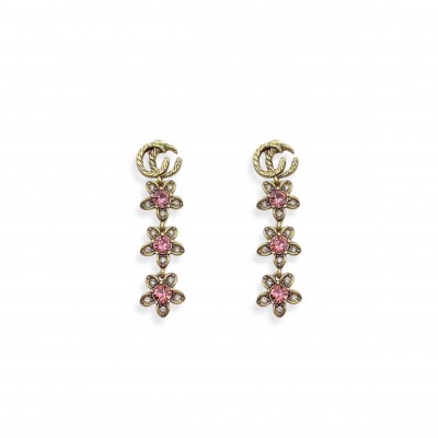 GUCCI SPARKLING DIAMOND FLOWER EARRINGS 